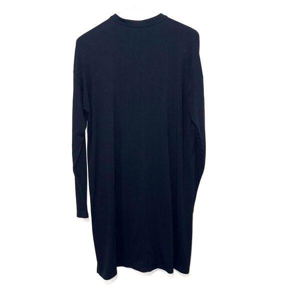 Eileen Fisher Jersey Crew Neck Long Sleeve Cardigan - Black XS - Picture 2 of 6